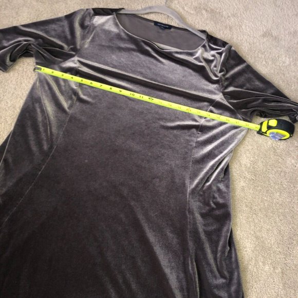 Lands End Plus 1X‎ 16W-18W Velour Dress Gray - Picture 3 of 10